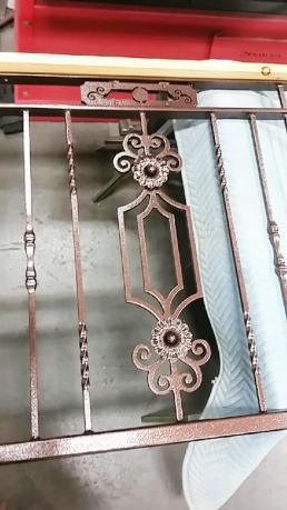 Scroll bending machine. Ornament for terrace grilles
