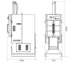 Dimensions de la màquinaBrotxadora Vertical BM25