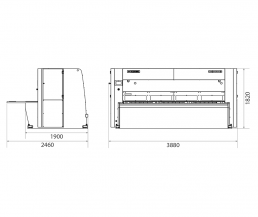 Dimensions of the machine Hydraulic Shear C3006 CNC