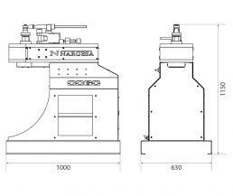 Dimensiones de la máquinaDobladora de caños sin mandril CC60 CNC