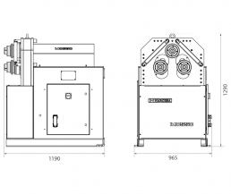 Dimensiones de la máquinaRoladora de tubos y perfiles MC550