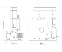 Dimensions of the machine Power Hammer MP60