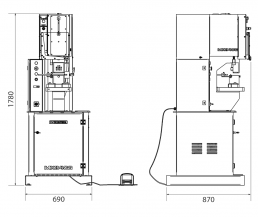 Dimensions de la màquinaPunxonadora hidràulica MX340G