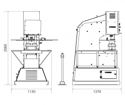 Dimensiones de la máquinaPunzonadora  Hidráulica MX700