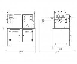 Dimensions de la màquinaCentre de Forjat en Calent NF70