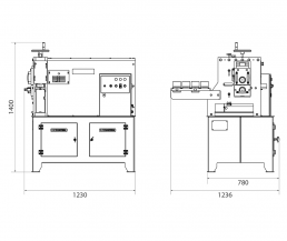 Dimensions of the machine Iron embossing machine NOA60
