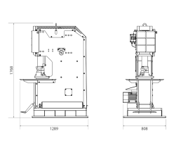 Dimensiones de la máquinaMartillo Pilón PH50 
