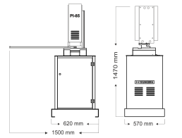 Dimensiones de la máquinaTroqueladora hidráulica de cerraduras PI85