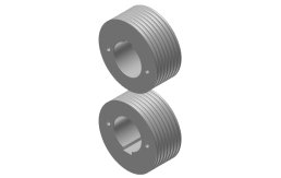 Set of striated rollers