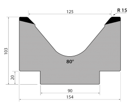 Matriz de dobra tipo Promecam M103.80.125