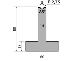 Matriz de dobra tipo Promecam T80.08.85