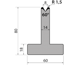 Matrice presse plieuse Promecam TR80.08.60