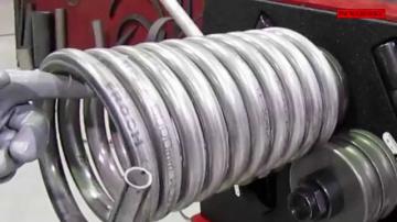 MC400 - Spiral bending on stainless steel tube.